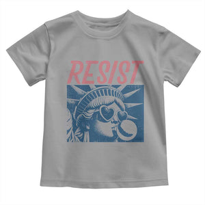 Liberty Resist Toddler T Shirt Feminist Bubblegum Statue of Liberty Retro Graphic TS02 Sport Gray Print Your Wear
