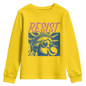 Liberty Resist Youth Sweatshirt Feminist Bubblegum Statue of Liberty Retro Graphic TS02 Daisy Print Your Wear