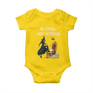 No Kings Just Witches Baby Onesie Feminist Witch Kicking Throne Protest TS02 Daisy Print Your Wear