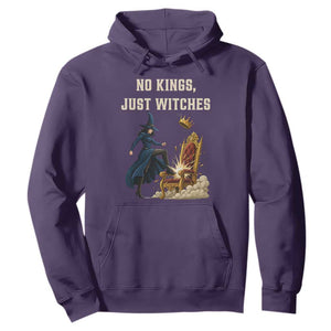 No Kings Just Witches Hoodie Feminist Witch Kicking Throne Protest TS02 Purple Print Your Wear