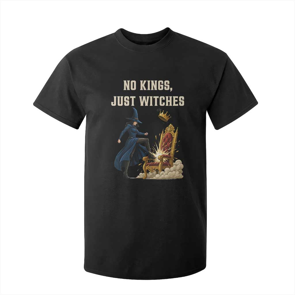 No Kings Just Witches T Shirt For Kid Feminist Witch Kicking Throne Protest TS02 Black Print Your Wear
