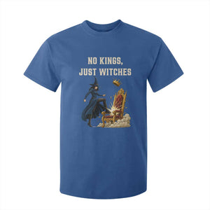 No Kings Just Witches T Shirt For Kid Feminist Witch Kicking Throne Protest TS02 Royal Blue Print Your Wear