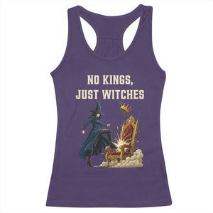 No Kings Just Witches Racerback Tank Top Feminist Witch Kicking Throne Protest TS02 Purple Print Your Wear