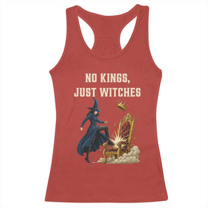 No Kings Just Witches Racerback Tank Top Feminist Witch Kicking Throne Protest TS02 Red Print Your Wear