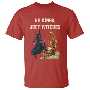 No Kings Just Witches T Shirt Feminist Witch Kicking Throne Protest TS02 Red Print Your Wear