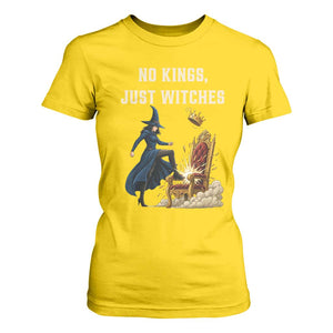 No Kings Just Witches T Shirt For Women Feminist Witch Kicking Throne Protest TS02 Daisy Print Your Wear