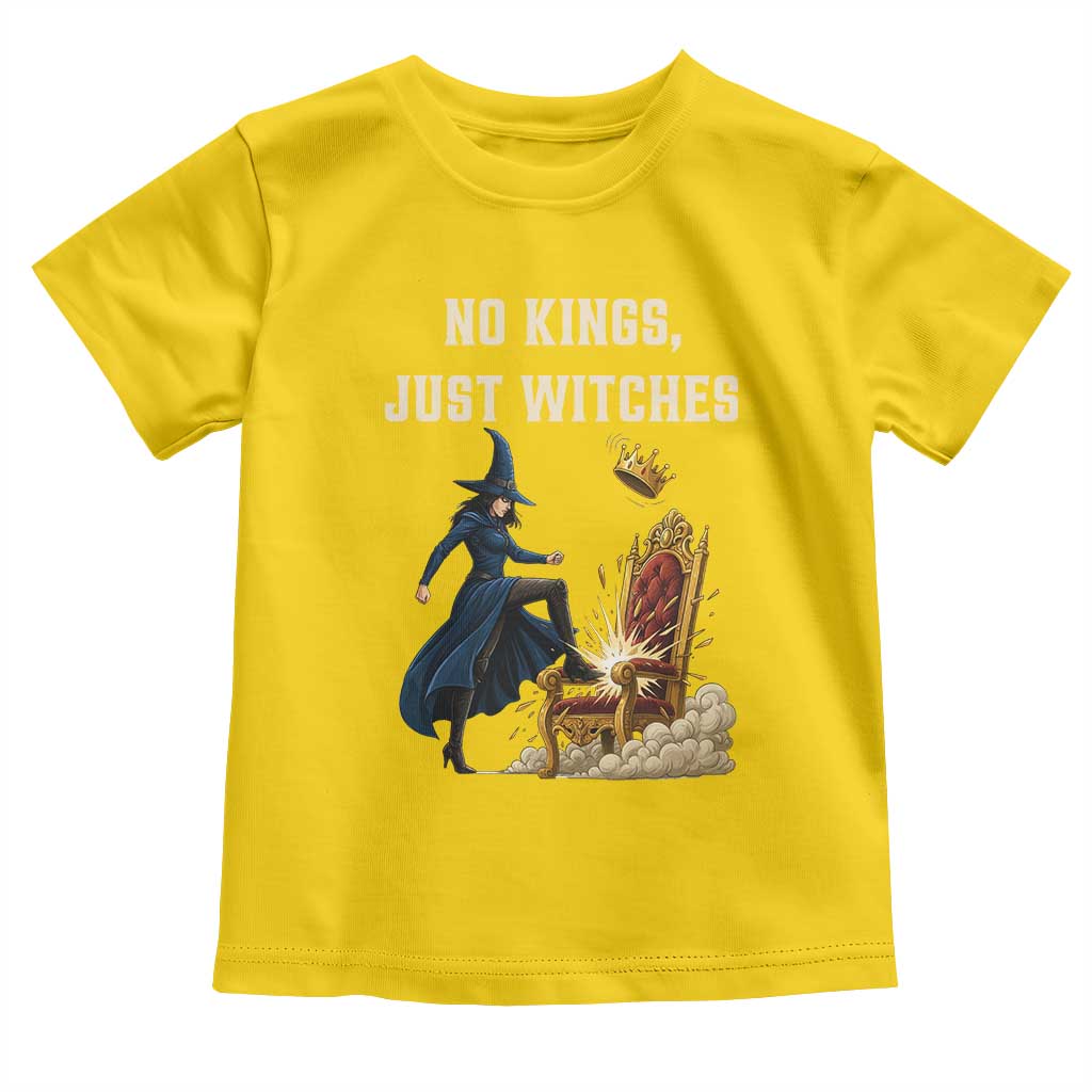 No Kings Just Witches Toddler T Shirt Feminist Witch Kicking Throne Protest TS02 Daisy Print Your Wear