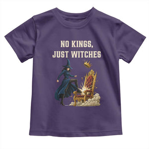 No Kings Just Witches Toddler T Shirt Feminist Witch Kicking Throne Protest TS02 Purple Print Your Wear