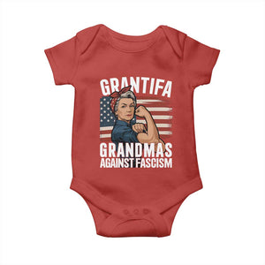 Patriotic Grantifa Baby Onesie Grandmas Against Fascism Protest American Flag TS02 Red Print Your Wear