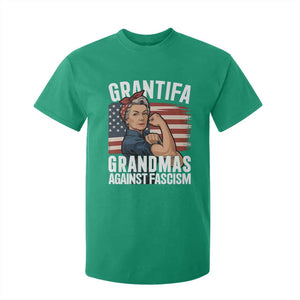 Patriotic Grantifa T Shirt For Kid Grandmas Against Fascism Protest American Flag TS02 Irish Green Print Your Wear