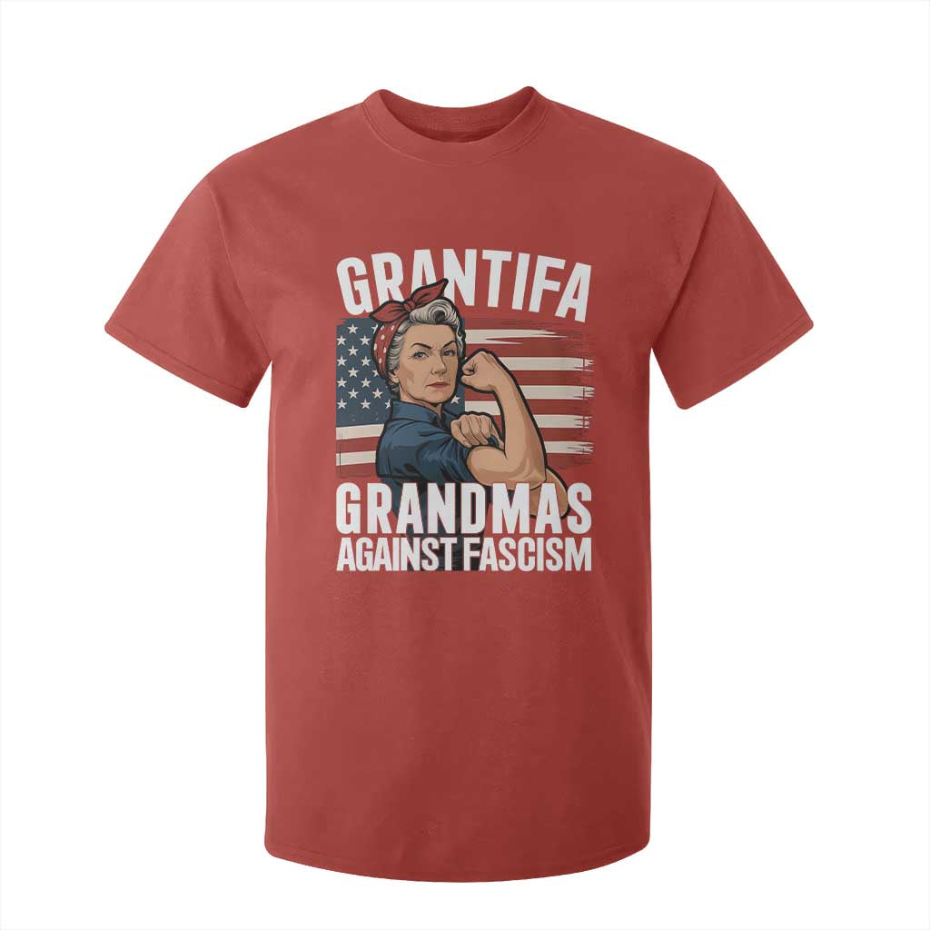 Patriotic Grantifa T Shirt For Kid Grandmas Against Fascism Protest American Flag TS02 Red Print Your Wear