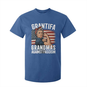 Patriotic Grantifa T Shirt For Kid Grandmas Against Fascism Protest American Flag TS02 Royal Blue Print Your Wear