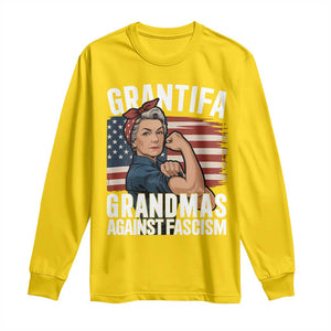 Patriotic Grantifa Long Sleeve Shirt Grandmas Against Fascism Protest American Flag TS02 Daisy Print Your Wear
