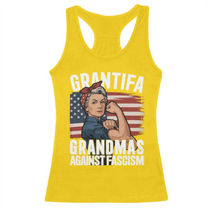 Patriotic Grantifa Racerback Tank Top Grandmas Against Fascism Protest American Flag TS02 Daisy Print Your Wear