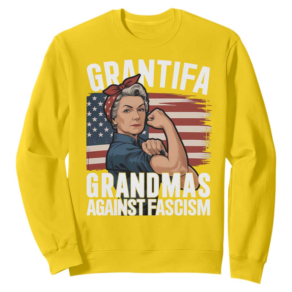 Patriotic Grantifa Sweatshirt Grandmas Against Fascism Protest American Flag TS02 Daisy Print Your Wear