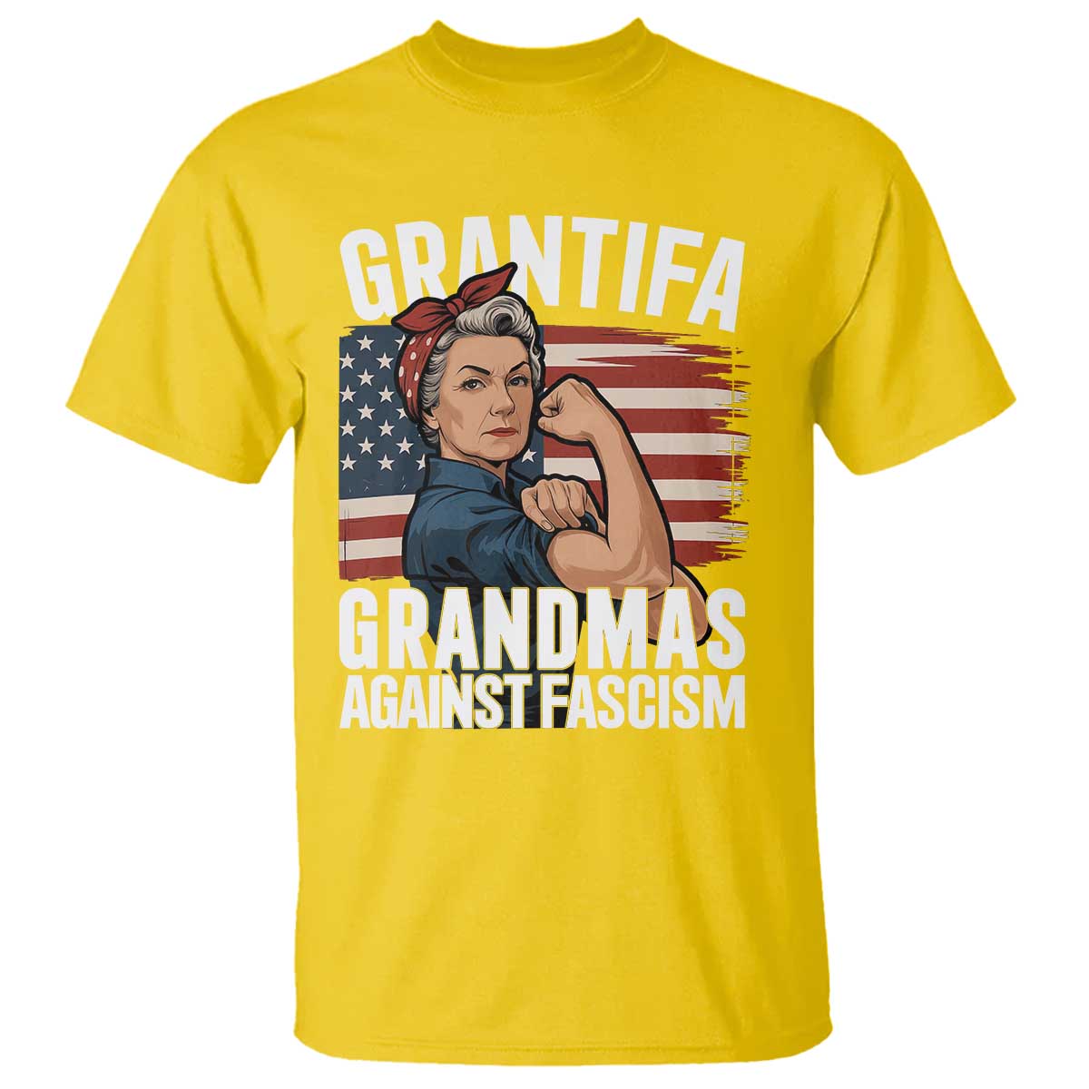 Patriotic Grantifa T Shirt Grandmas Against Fascism Protest American Flag TS02 Daisy Print Your Wear