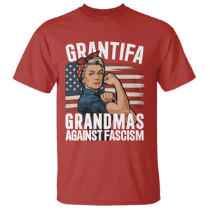 Patriotic Grantifa T Shirt - Grandmas Against Fascism Protest American Flag Tee TS02 Red Print Your Wear