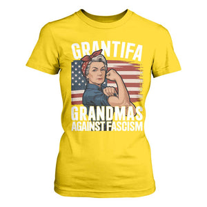 Patriotic Grantifa T Shirt For Women Grandmas Against Fascism Protest American Flag TS02 Daisy Print Your Wear