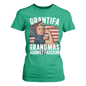 Patriotic Grantifa T Shirt For Women Grandmas Against Fascism Protest American Flag TS02 Irish Green Print Your Wear