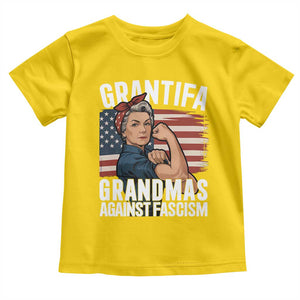 Patriotic Grantifa Toddler T Shirt Grandmas Against Fascism Protest American Flag TS02 Daisy Print Your Wear