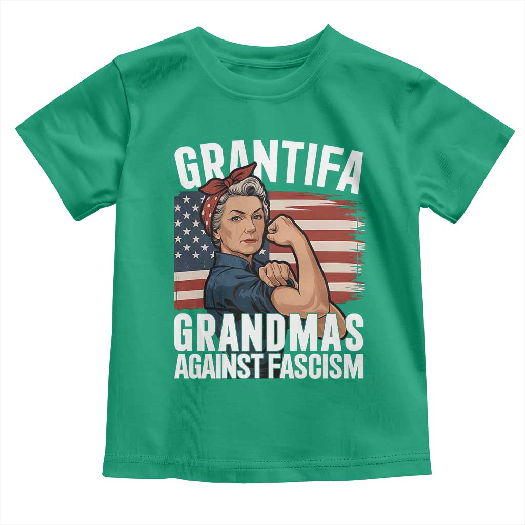 Patriotic Grantifa Toddler T Shirt Grandmas Against Fascism Protest American Flag TS02 Irish Green Print Your Wear