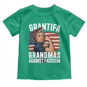 Patriotic Grantifa Toddler T Shirt Grandmas Against Fascism Protest American Flag TS02 Irish Green Print Your Wear