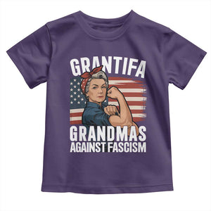 Patriotic Grantifa Toddler T Shirt Grandmas Against Fascism Protest American Flag TS02 Purple Print Your Wear