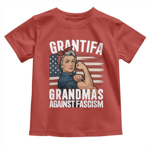 Patriotic Grantifa Toddler T Shirt Grandmas Against Fascism Protest American Flag TS02 Red Print Your Wear