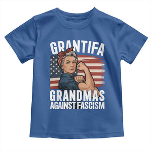Patriotic Grantifa Toddler T Shirt Grandmas Against Fascism Protest American Flag TS02 Royal Blue Print Your Wear