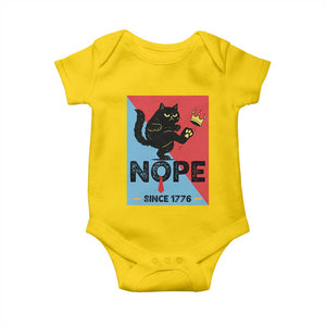 Nope Since 1776 Sarcastic Black Cat Baby Onesie Funny No Kings In America Patriotic Protest TS02 Daisy Print Your Wear