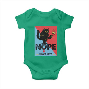 Nope Since 1776 Sarcastic Black Cat Baby Onesie Funny No Kings In America Patriotic Protest TS02 Irish Green Print Your Wear