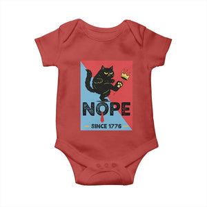 Nope Since 1776 Sarcastic Black Cat Baby Onesie Funny No Kings In America Patriotic Protest TS02 Red Print Your Wear