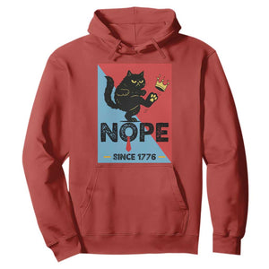 Nope Since 1776 Sarcastic Black Cat Hoodie Funny No Kings In America Patriotic Protest TS02 Red Print Your Wear