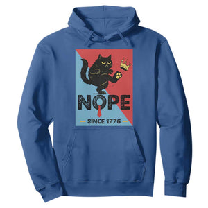 Nope Since 1776 Sarcastic Black Cat Hoodie Funny No Kings In America Patriotic Protest TS02 Royal Blue Print Your Wear
