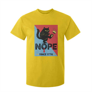 Nope Since 1776 Sarcastic Black Cat T Shirt For Kid Funny No Kings In America Patriotic Protest TS02 Daisy Print Your Wear