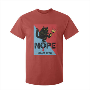 Nope Since 1776 Sarcastic Black Cat T Shirt For Kid Funny No Kings In America Patriotic Protest TS02 Red Print Your Wear