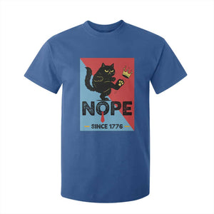 Nope Since 1776 Sarcastic Black Cat T Shirt For Kid Funny No Kings In America Patriotic Protest TS02 Royal Blue Print Your Wear
