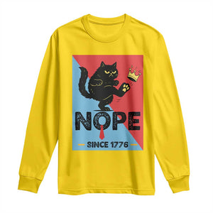 Nope Since 1776 Sarcastic Black Cat Long Sleeve Shirt Funny No Kings In America Patriotic Protest TS02 Daisy Print Your Wear