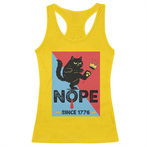 Nope Since 1776 Sarcastic Black Cat Racerback Tank Top Funny No Kings In America Patriotic Protest TS02 Daisy Print Your Wear