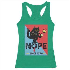 Nope Since 1776 Sarcastic Black Cat Racerback Tank Top Funny No Kings In America Patriotic Protest TS02 Irish Green Print Your Wear