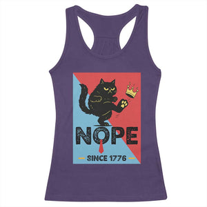 Nope Since 1776 Sarcastic Black Cat Racerback Tank Top Funny No Kings In America Patriotic Protest TS02 Purple Print Your Wear