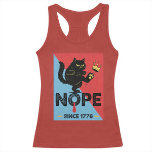 Nope Since 1776 Sarcastic Black Cat Racerback Tank Top Funny No Kings In America Patriotic Protest TS02 Red Print Your Wear