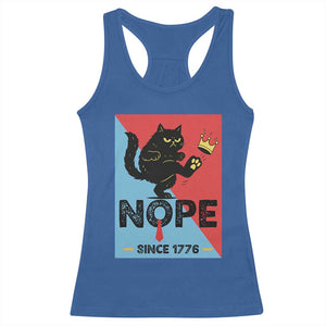 Nope Since 1776 Sarcastic Black Cat Racerback Tank Top Funny No Kings In America Patriotic Protest TS02 Royal Blue Print Your Wear