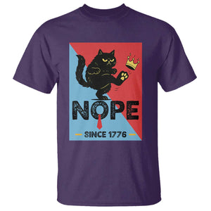 Nope Since 1776 Sarcastic Black Cat T Shirt Funny No Kings In America Patriotic Protest TS02 Purple Print Your Wear