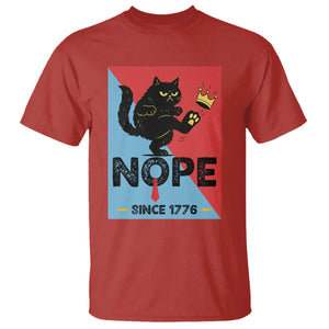 Nope Since 1776 Sarcastic Black Cat T Shirt Funny No Kings In America Patriotic Protest TS02 Red Print Your Wear