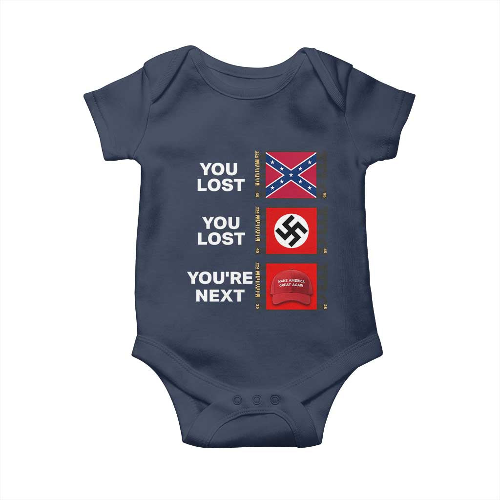 Resist Political Protest Baby Onesie History Anti Hate Extremism Authoritarianism TS02 Navy Print Your Wear