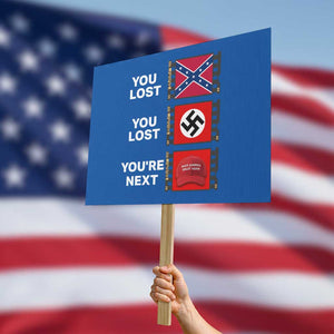 Resist Political Protest Protest Sign History Anti Hate Extremism Authoritarianism TS02 Horizontal 18" x 24" Blue Print Your Wear