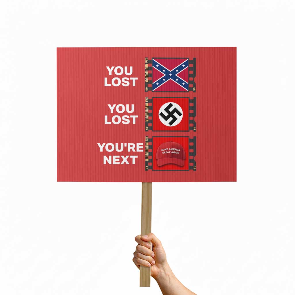 Resist Political Protest Protest Sign History Anti Hate Extremism Authoritarianism TS02 Horizontal 18" x 24" Red Print Your Wear