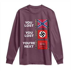 Resist Political Protest Long Sleeve Shirt History Anti Hate Extremism Authoritarianism TS02 Maroon Print Your Wear