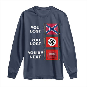 Resist Political Protest Long Sleeve Shirt History Anti Hate Extremism Authoritarianism TS02 Navy Print Your Wear